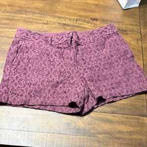 LOFT Deep Burgundy Lace Shorts